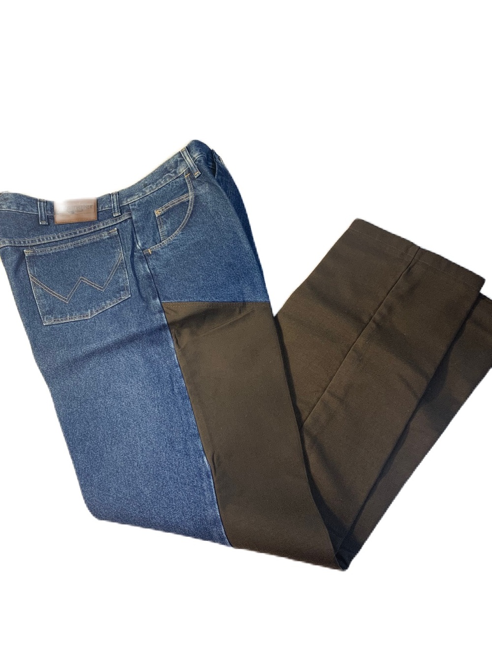 Wrangler Vintage Pro Gear hunting jeans with brown canvas brush guard. 38x36